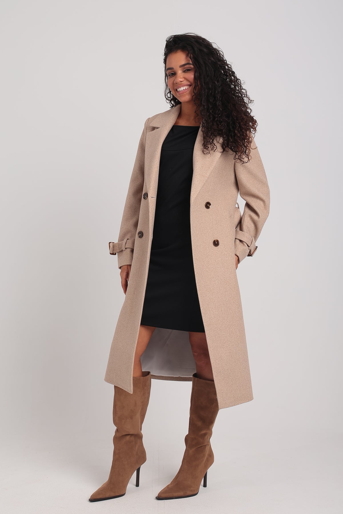 Women's Long Double-Breasted Coat