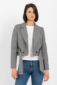 Tailored Cropped Double-Breasted Jacket