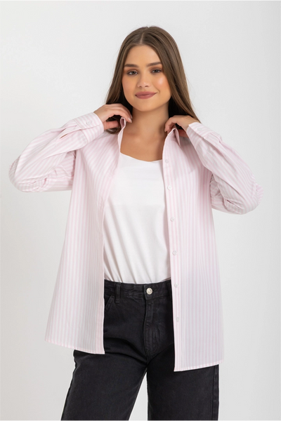 Oversized Shirt Formal Wear Striped Light Graceful Fit