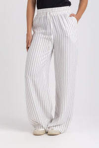 Vertical Striped Wide-Leg Trousers