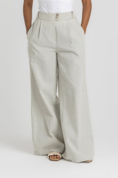 Striped Wide Leg Trousers