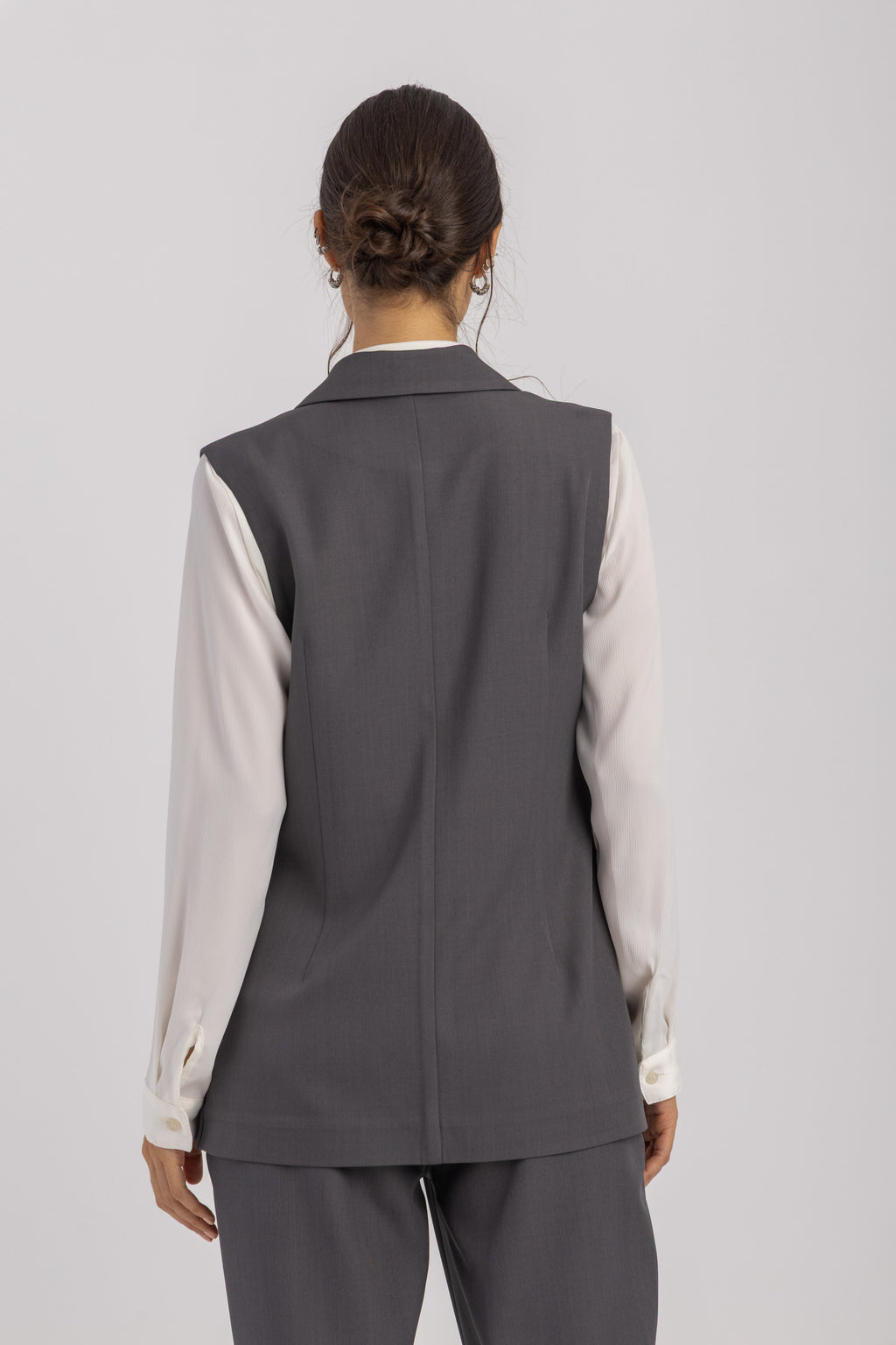 Sleeveless Tailored Vest Blazer