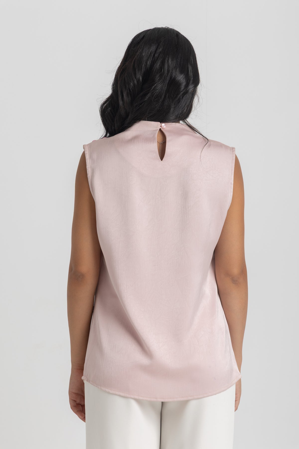 Women’s Sleeveless Cowl-Neck Satin Top