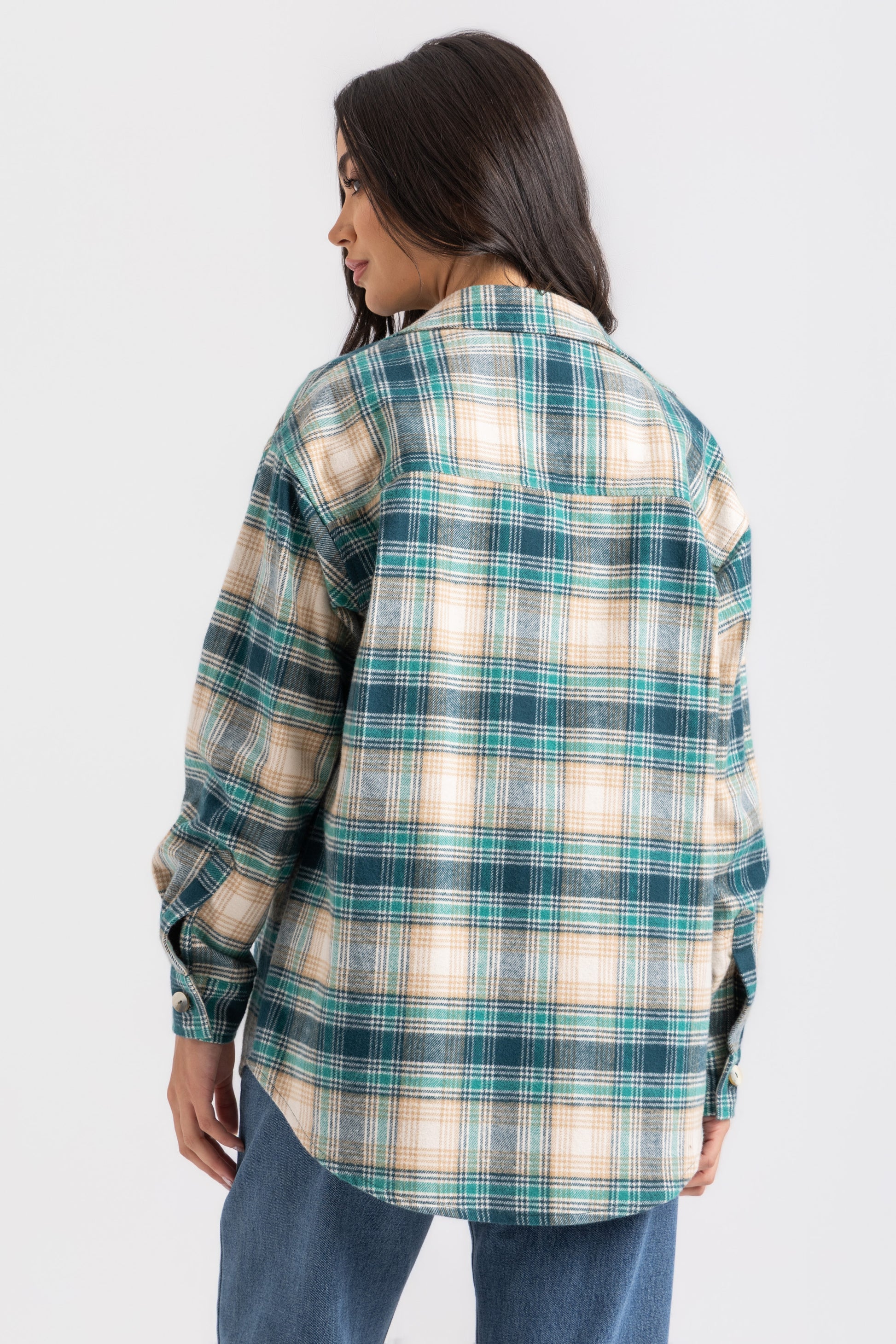 ESLA Checked Button-Down Overshirt