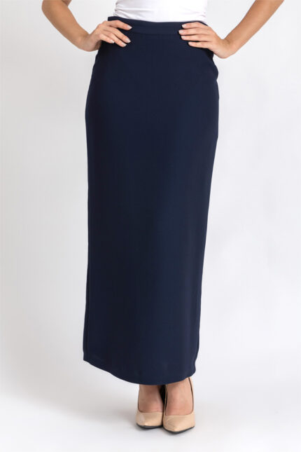 Classic Slim Skirt – Women’s Formal Wear – ESLA – Crepe Fabric – Dark Blue, 38