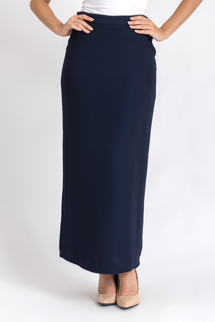 Classic Slim Skirt – Women’s Formal Wear – ESLA – Crepe Fabric – Dark Blue, 38